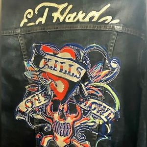 Ed Hardy Black Jean Jacket